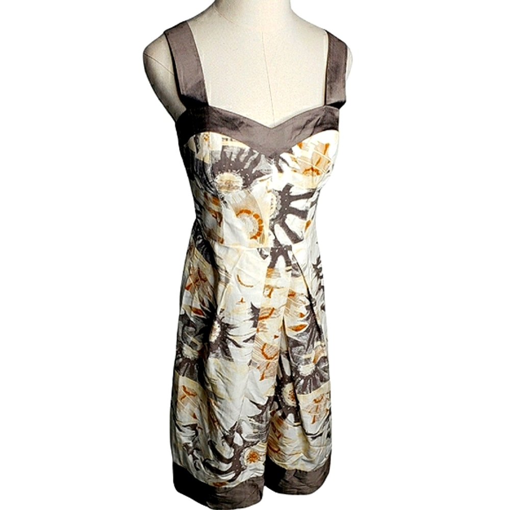 Vtg Suzi Chin Retro Fit Flare Dress Cocktail Event Party Silk Blnd Sweetheart  8